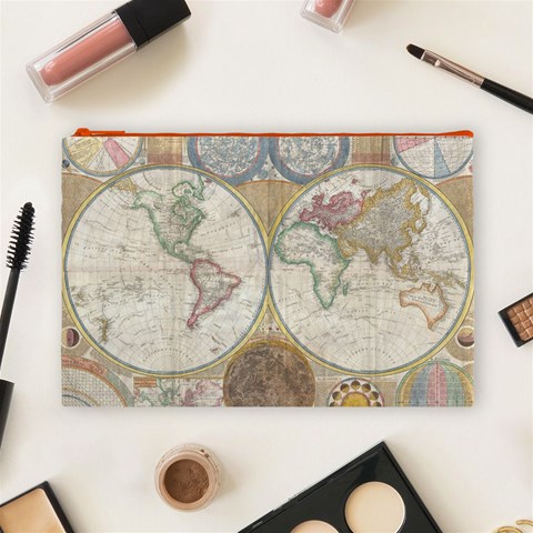 1794 World Map Cosmetic Bag (Large) from ArtsNow.com Front