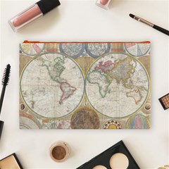 1794 World Map Cosmetic Bag (Large) from ArtsNow.com Front