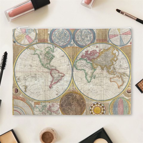 1794 World Map Cosmetic Bag (XL) from ArtsNow.com Front