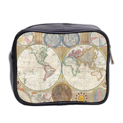 1794 World Map Mini Travel Toiletry Bag (Two Sides) from ArtsNow.com Back