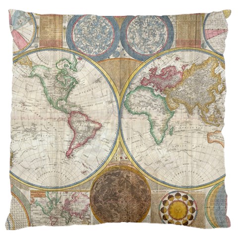 1794 World Map Large Cushion Case (Two Sided)  from ArtsNow.com Back