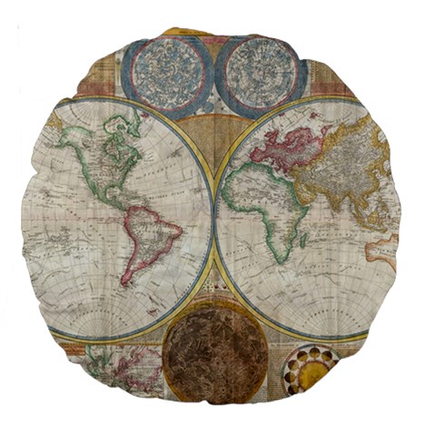 1794 World Map 18  Premium Round Cushion  from ArtsNow.com Back