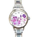 Floral Garden Round Italian Charm Watch