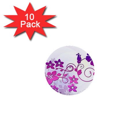 Floral Garden 1  Mini Button (10 pack) from ArtsNow.com Front