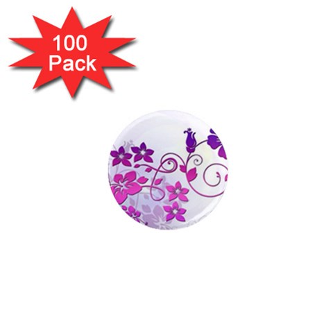 Floral Garden 1  Mini Button Magnet (100 pack) from ArtsNow.com Front