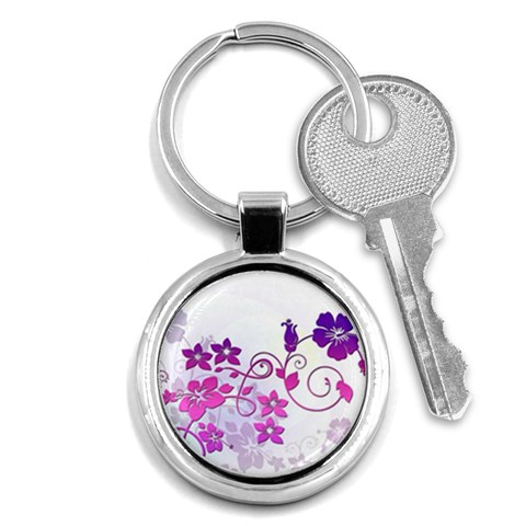 Floral Garden Key Chain (Round) from ArtsNow.com Front