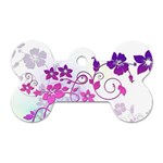 Floral Garden Dog Tag Bone (Two Sided)