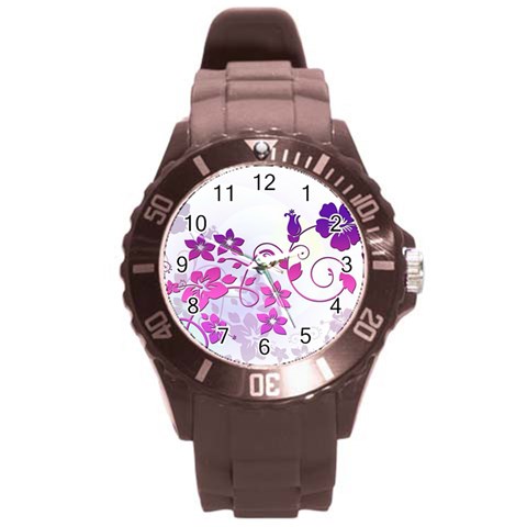 Floral Garden Plastic Sport Watch (Large) from ArtsNow.com Front