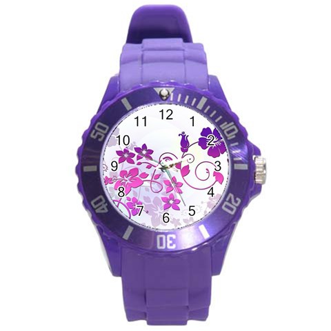 Floral Garden Plastic Sport Watch (Large) from ArtsNow.com Front