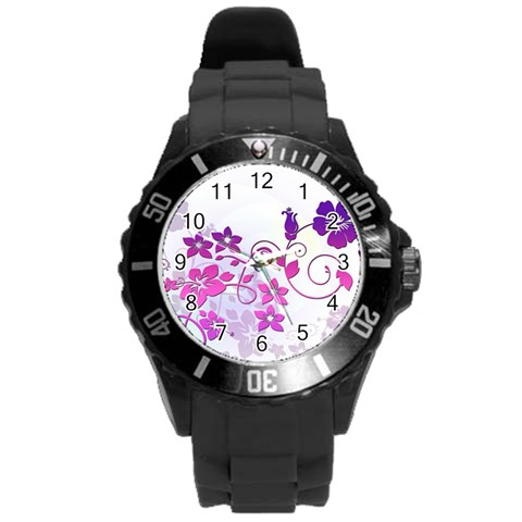 Floral Garden Plastic Sport Watch (Large) from ArtsNow.com Front