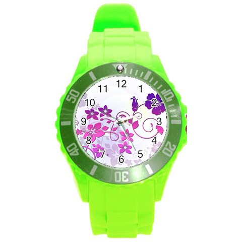 Floral Garden Plastic Sport Watch (Large) from ArtsNow.com Front