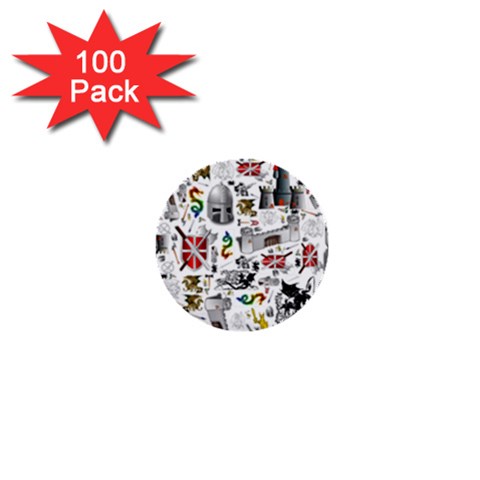 Medieval Mash Up 1  Mini Button (100 pack) from ArtsNow.com Front