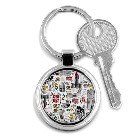 Medieval Mash Up Key Chain (Round) from ArtsNow.com Front