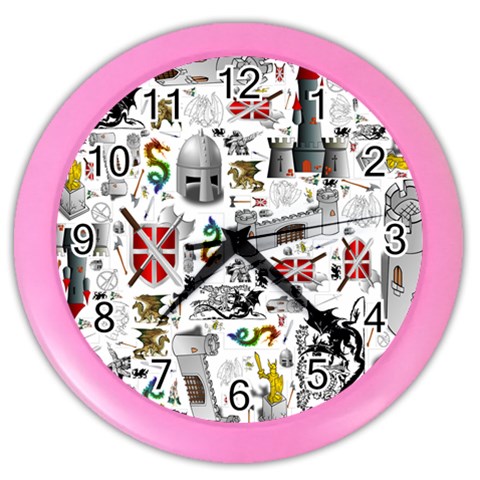 Medieval Mash Up Wall Clock (Color) from ArtsNow.com Front