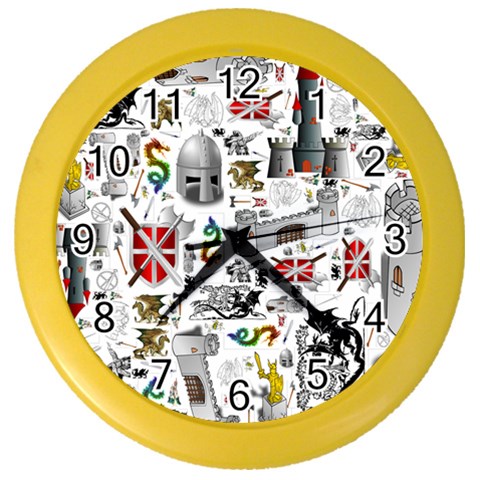 Medieval Mash Up Wall Clock (Color) from ArtsNow.com Front