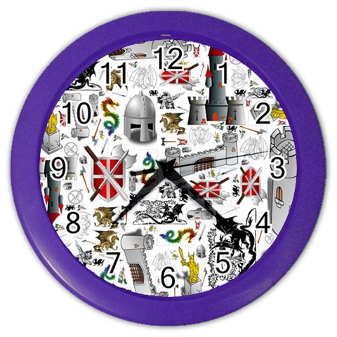 Medieval Mash Up Wall Clock (Color) from ArtsNow.com Front