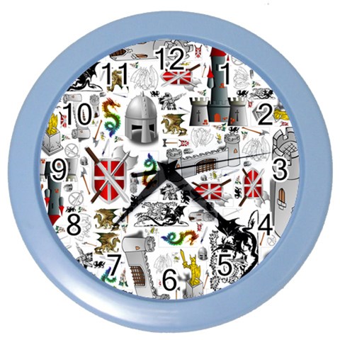 Medieval Mash Up Wall Clock (Color) from ArtsNow.com Front