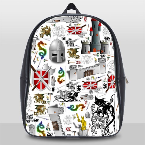 Medieval Mash Up School Bag (XL) from ArtsNow.com Front