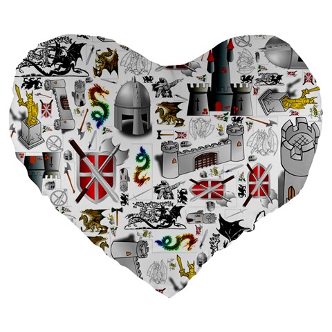 Medieval Mash Up 19  Premium Heart Shape Cushion from ArtsNow.com Front