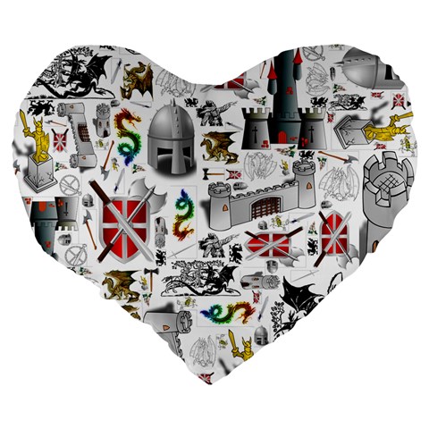 Medieval Mash Up 19  Premium Heart Shape Cushion from ArtsNow.com Back