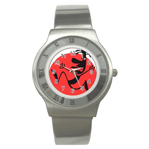 Running Man Stainless Steel Watch (Slim) from ArtsNow.com Front