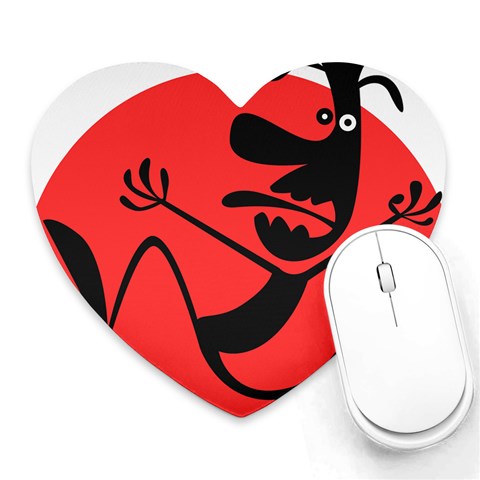 Running Man Mouse Pad (Heart) from ArtsNow.com Front