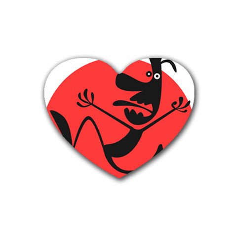 Running Man Drink Coasters (Heart) from ArtsNow.com Front