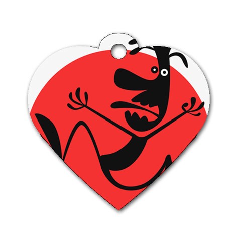 Running Man Dog Tag Heart (One Sided)  from ArtsNow.com Front