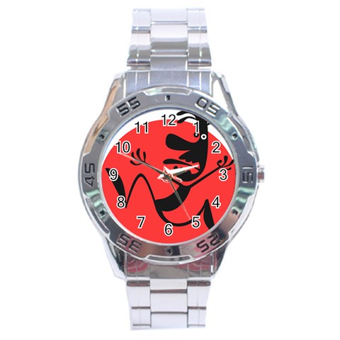 Running Man Stainless Steel Watch from ArtsNow.com Front