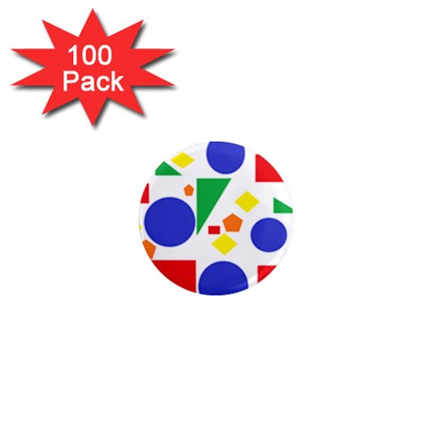 Random Geometrics 1  Mini Button Magnet (100 pack) from ArtsNow.com Front