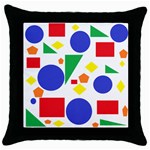 Random Geometrics Black Throw Pillow Case