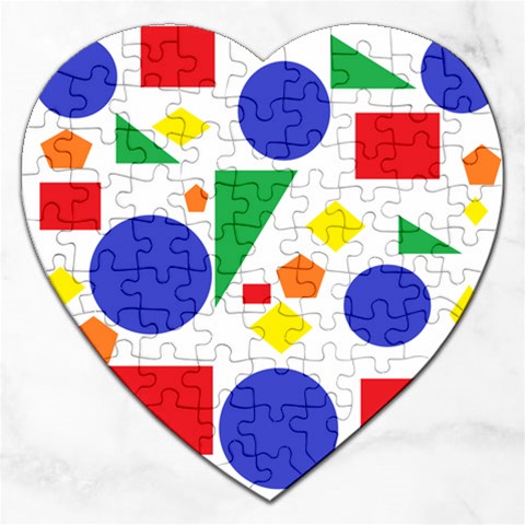 Random Geometrics Jigsaw Puzzle (Heart) from ArtsNow.com Front