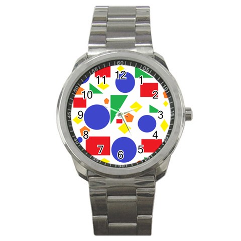 Random Geometrics Sport Metal Watch from ArtsNow.com Front