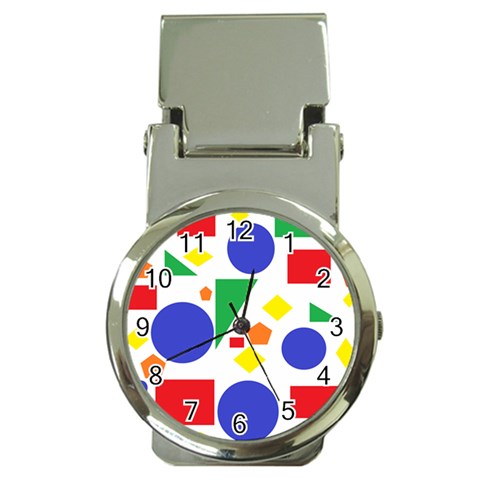 Random Geometrics Money Clip with Watch from ArtsNow.com Front