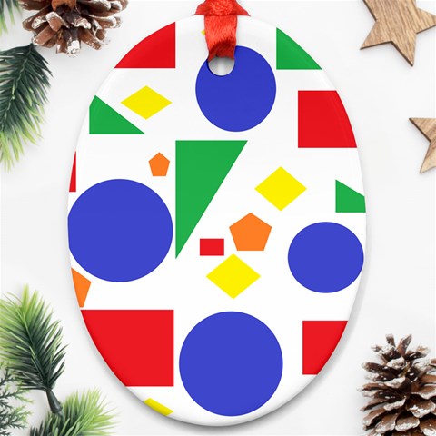 Random Geometrics Oval Ornament (Two Sides) from ArtsNow.com Back