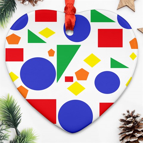 Random Geometrics Heart Ornament (Two Sides) from ArtsNow.com Back