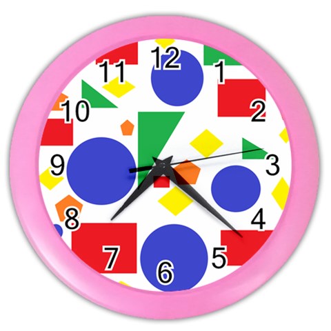 Random Geometrics Wall Clock (Color) from ArtsNow.com Front