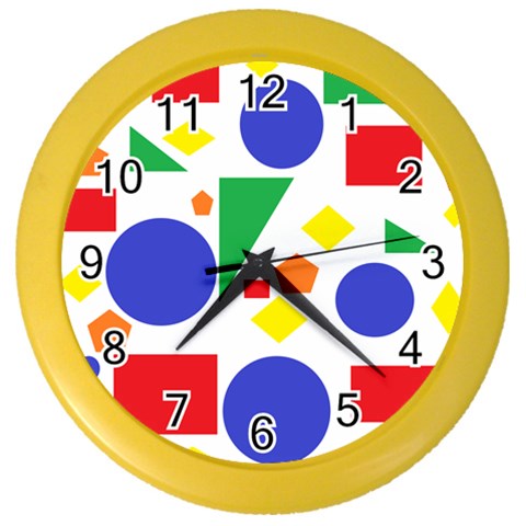 Random Geometrics Wall Clock (Color) from ArtsNow.com Front