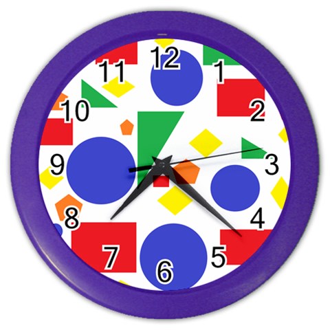 Random Geometrics Wall Clock (Color) from ArtsNow.com Front