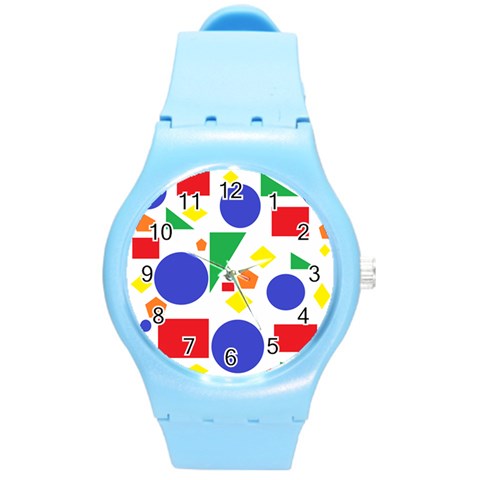 Random Geometrics Plastic Sport Watch (Medium) from ArtsNow.com Front