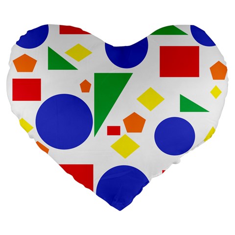 Random Geometrics 19  Premium Heart Shape Cushion from ArtsNow.com Front