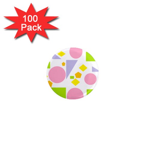 Spring Geometrics 1  Mini Button Magnet (100 pack) from ArtsNow.com Front