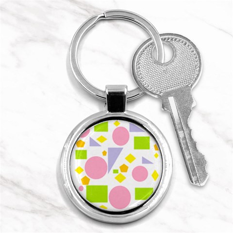 Spring Geometrics Key Chain (Round) from ArtsNow.com Front