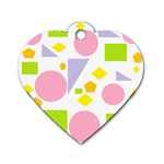 Spring Geometrics Dog Tag Heart (One Sided) 