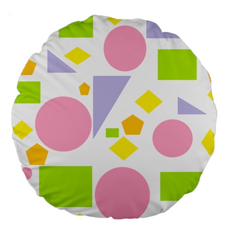 Spring Geometrics 18  Premium Round Cushion  from ArtsNow.com Back