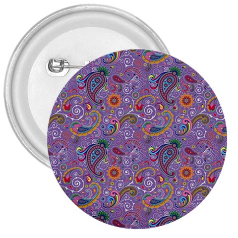 Purple Paisley 3  Button from ArtsNow.com Front