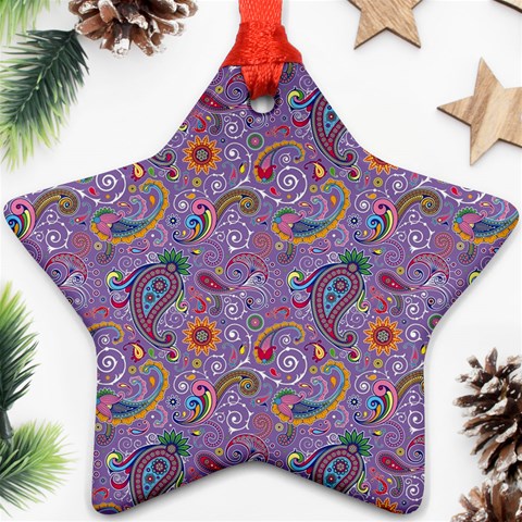 Purple Paisley Star Ornament from ArtsNow.com Front