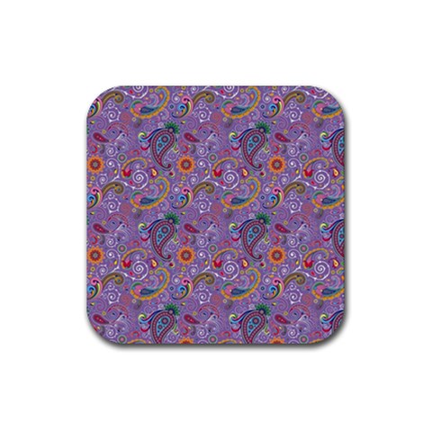 Purple Paisley Drink Coaster (Square) from ArtsNow.com Front