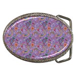 Purple Paisley Belt Buckle (Oval)