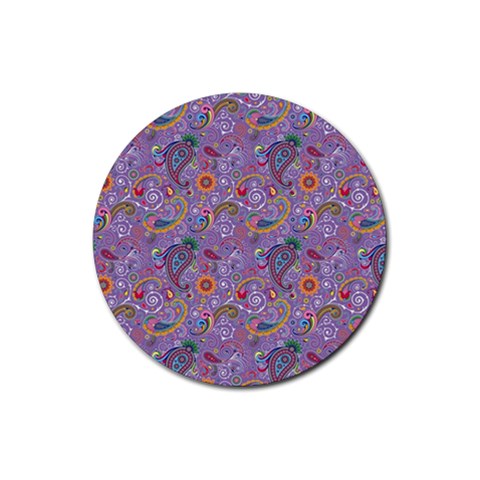 Purple Paisley Drink Coaster (Round) from ArtsNow.com Front